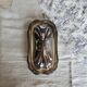Vintage silver-plated butter dish in rococo style - Glass compartment - Knife