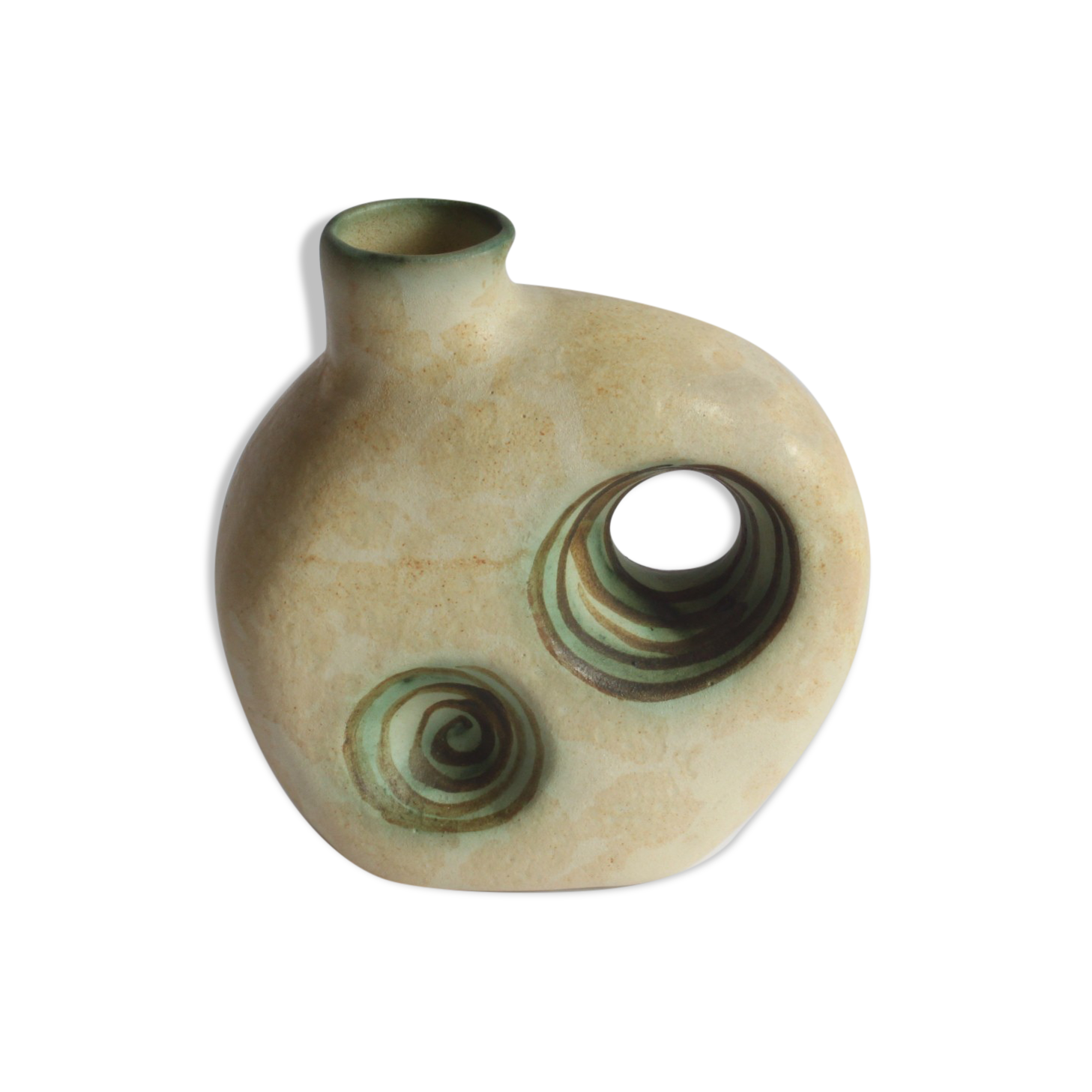 Space Age Ceramic Vase with Openings by Nikos Dazelidis, Athens, 1960s