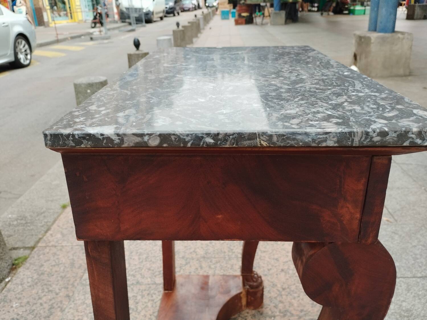 Antique Louis XVI style console with marble top