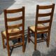 Paire de chaises en chêne et paille – années 50
