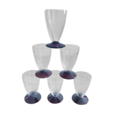 Verres à porto vin cuit apéritif décor de feuille & socle violine