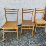Serie de 3 chaises bistrot 1950