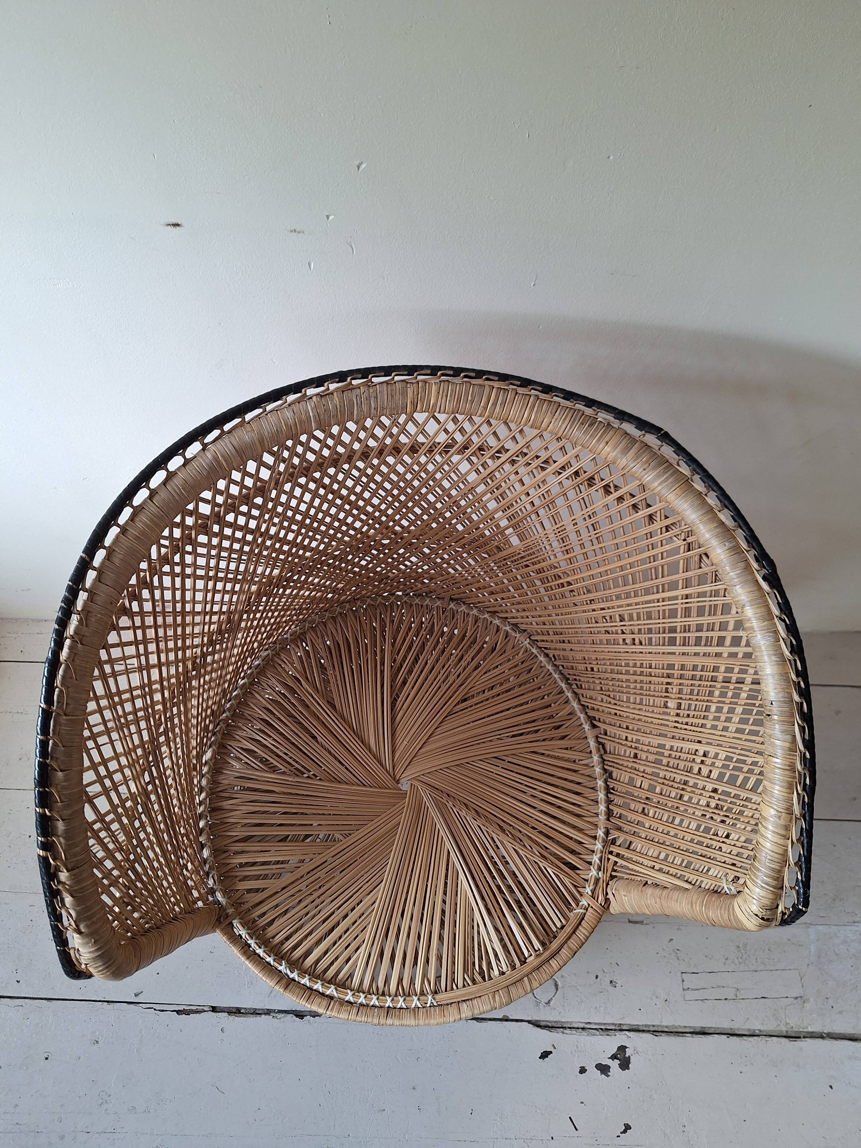 Chaise en rotin vintage