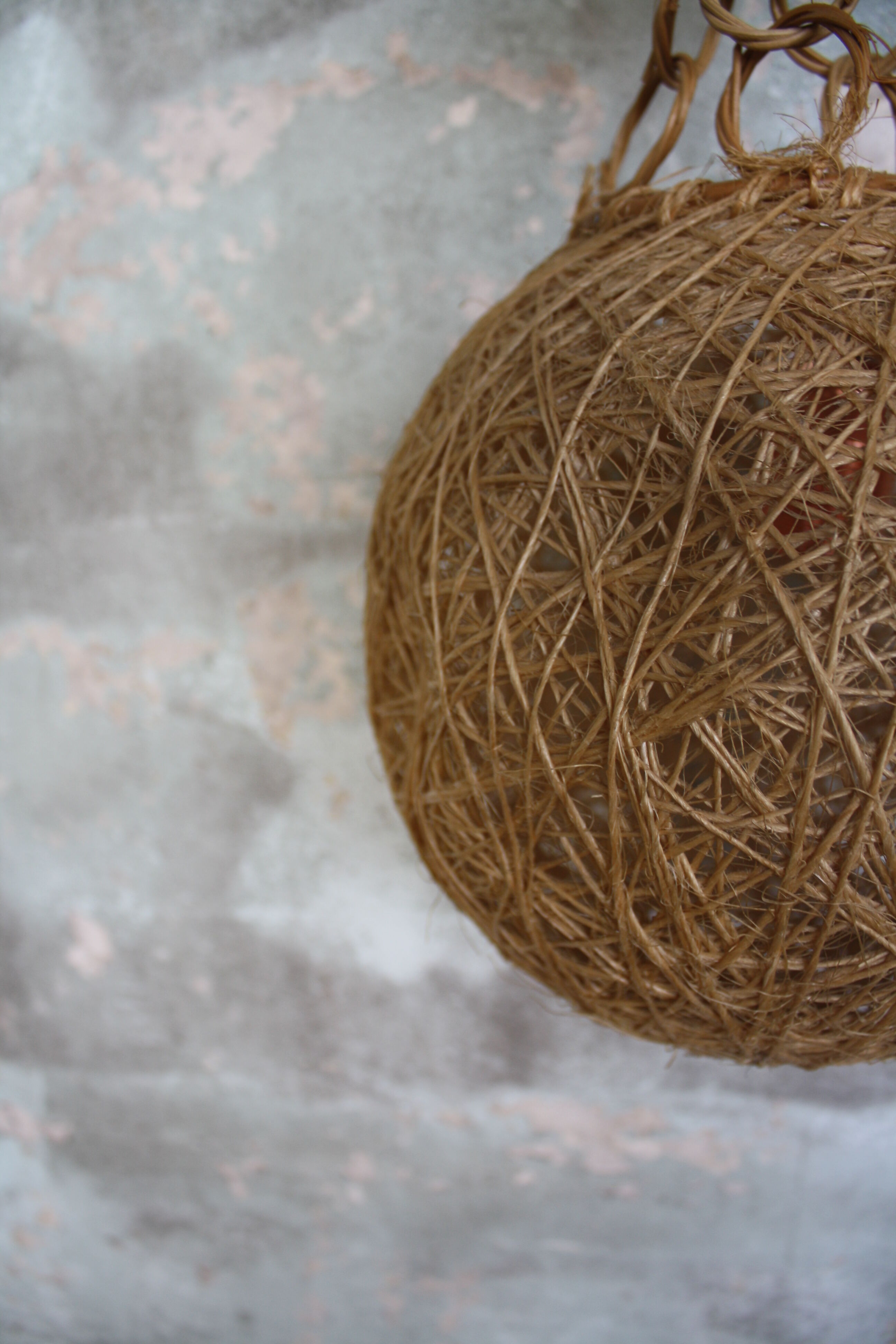 Set of 2 rattan and rope suspensions