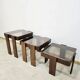 1970s Meblo Frattini Nesting Tables with Smoked Glass