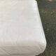 Beige leather pouf, Ikea style