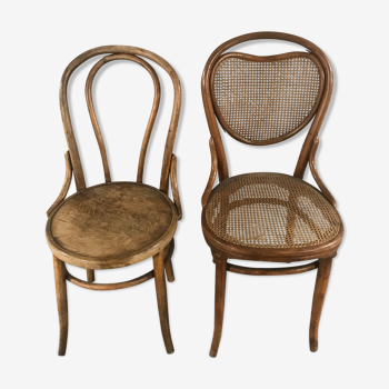 Paire de chaise dépareillées Thonet - Fischel