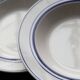 6 assiettes creuses vintage style bistrot porcelaine bleue et blanche