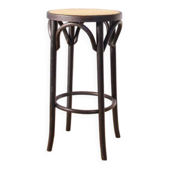 Vintage wood and cane stool