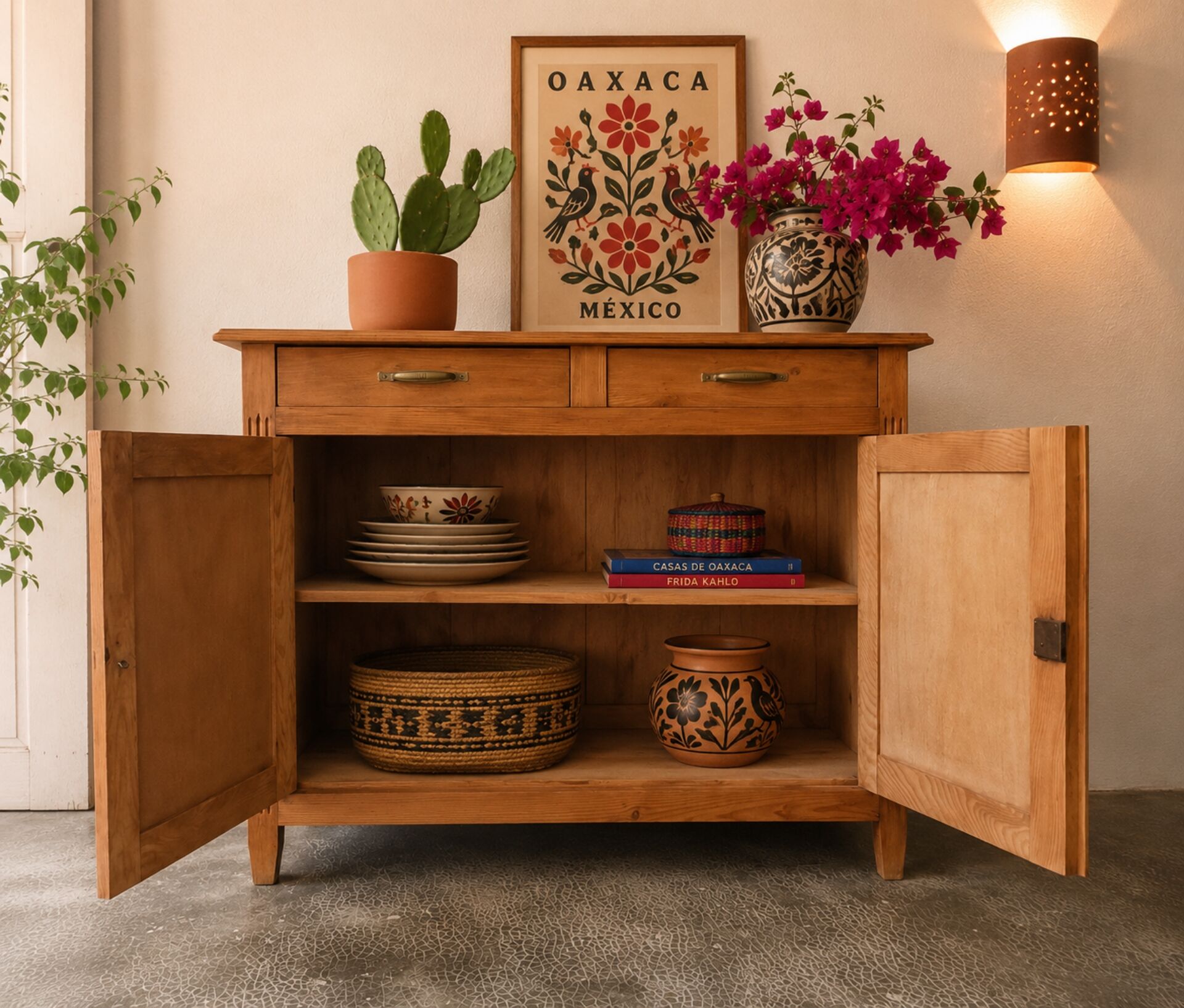 Antique solid wood sideboard – bohemian chic spirit