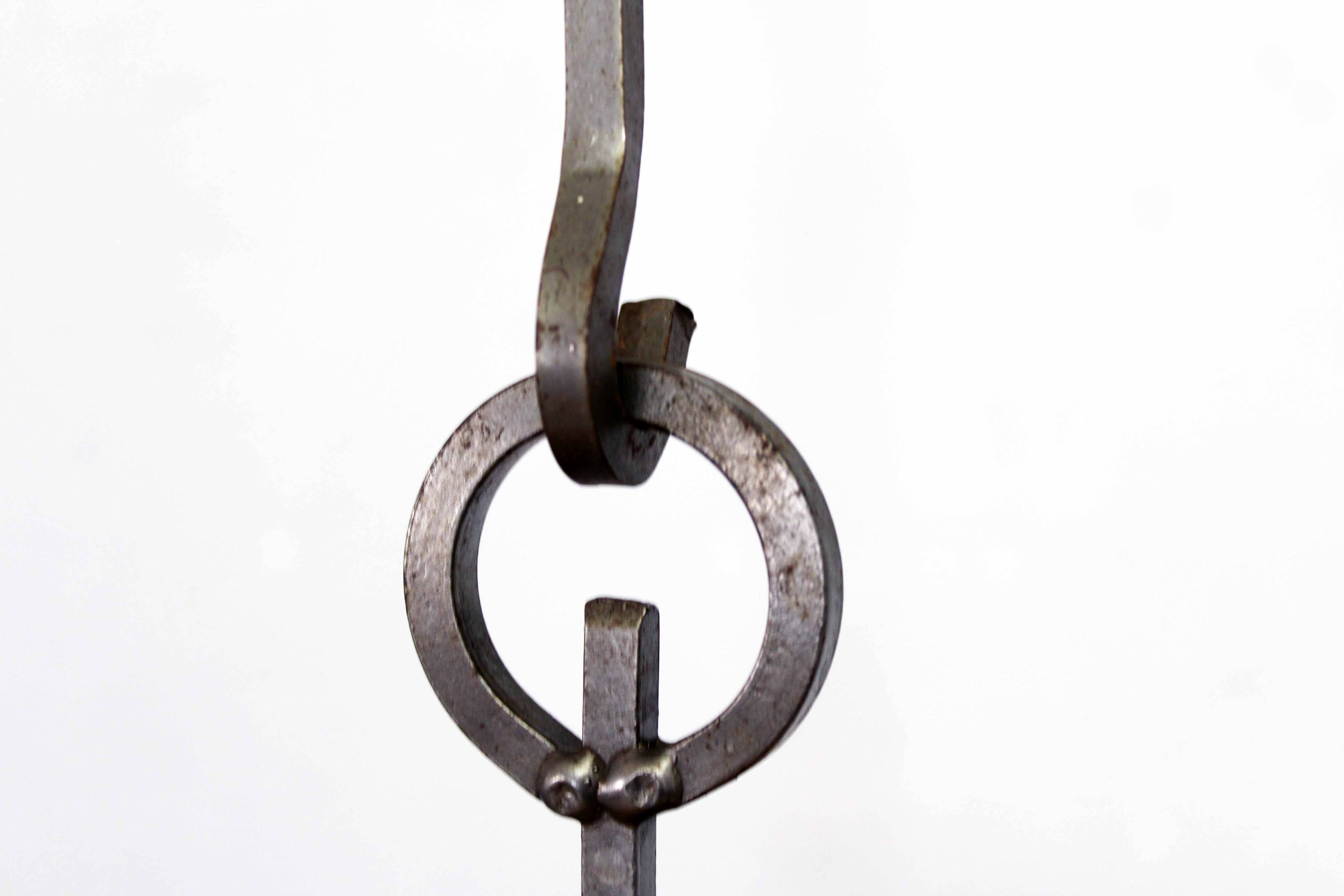 Art deco iron and glass candlestick by erik höglund