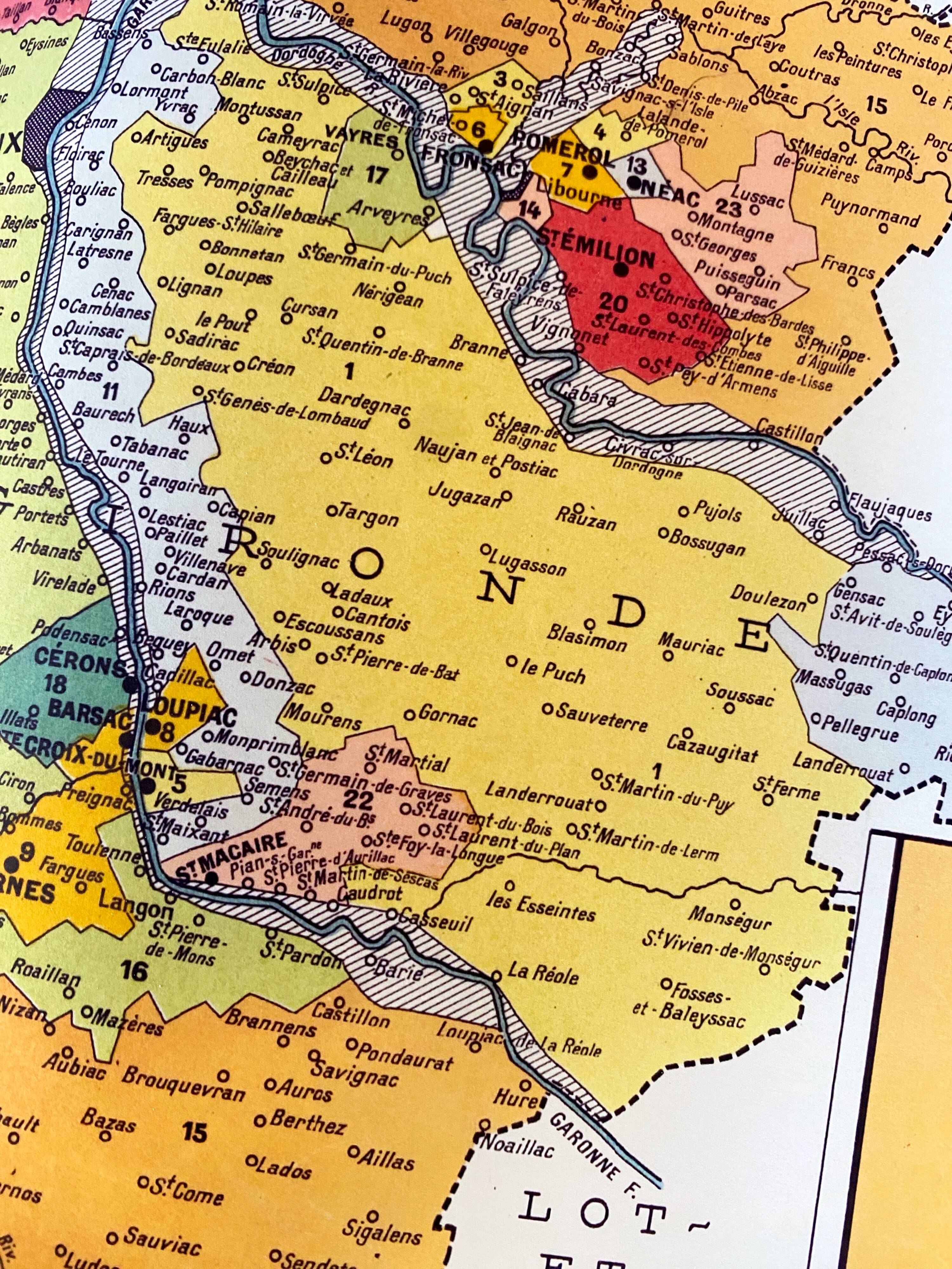Carte de la France vinicole en 1949