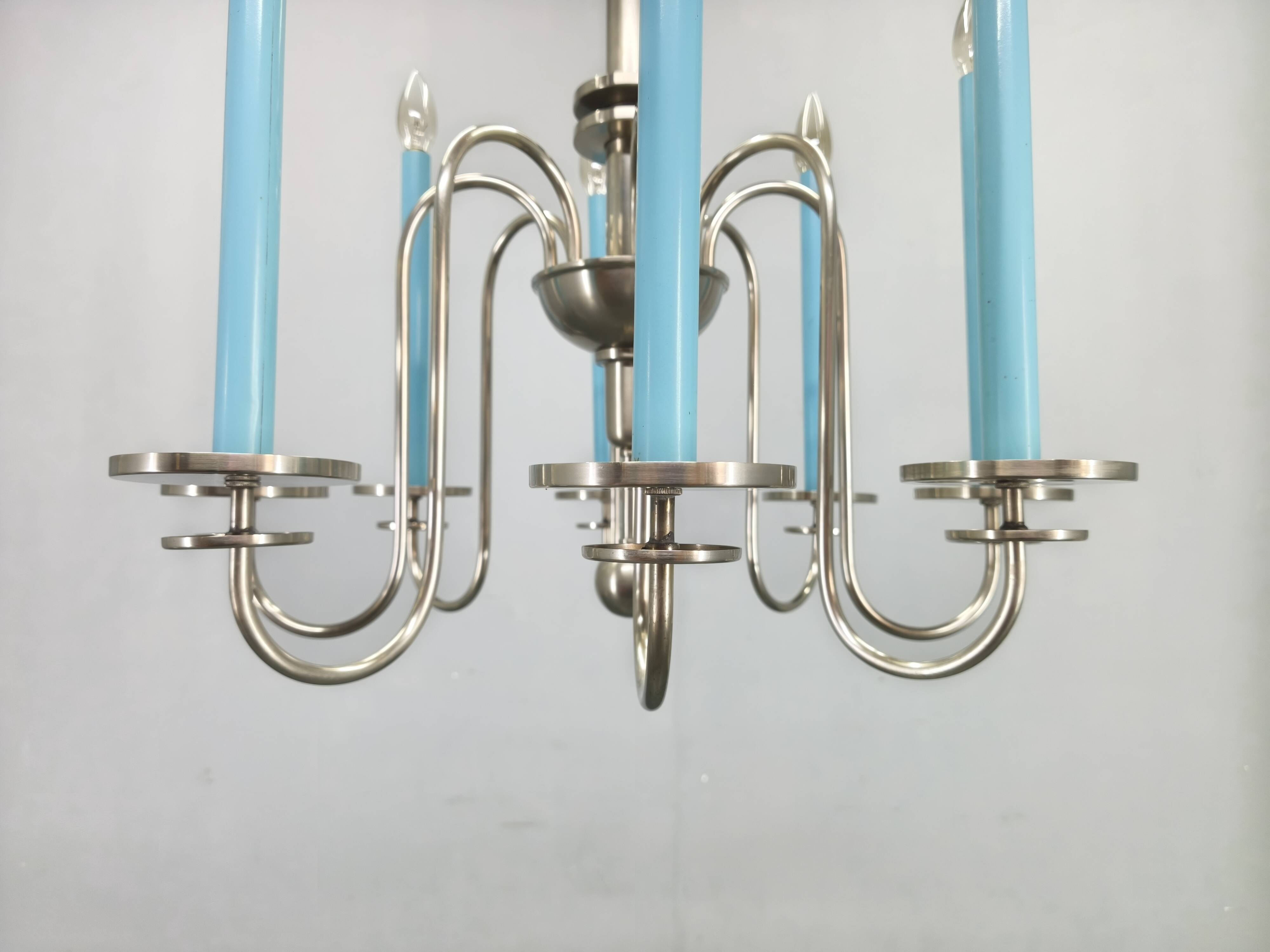 Art Deco Chandelier with Matching Sconces, Czechoslovakia 1930s