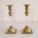Paire de bougeoirs vintage en plexiglas et laiton 1960