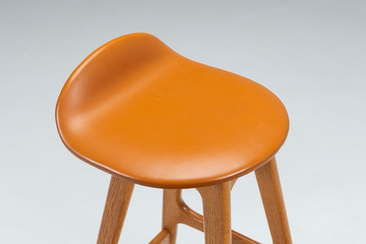 Erik Buch set of four “OD61” bar stools Oddense Mobler Denmark 1965