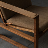 Set of 2 lounge chairs and one footrest by Borge Mogensen for Fredericia Denmark 1960’s