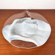 Vintage German glass plate or bowl by Hans Jürgen Richartz for Richartz Art Collection, Mathildenhütte, Solingen, Germany.