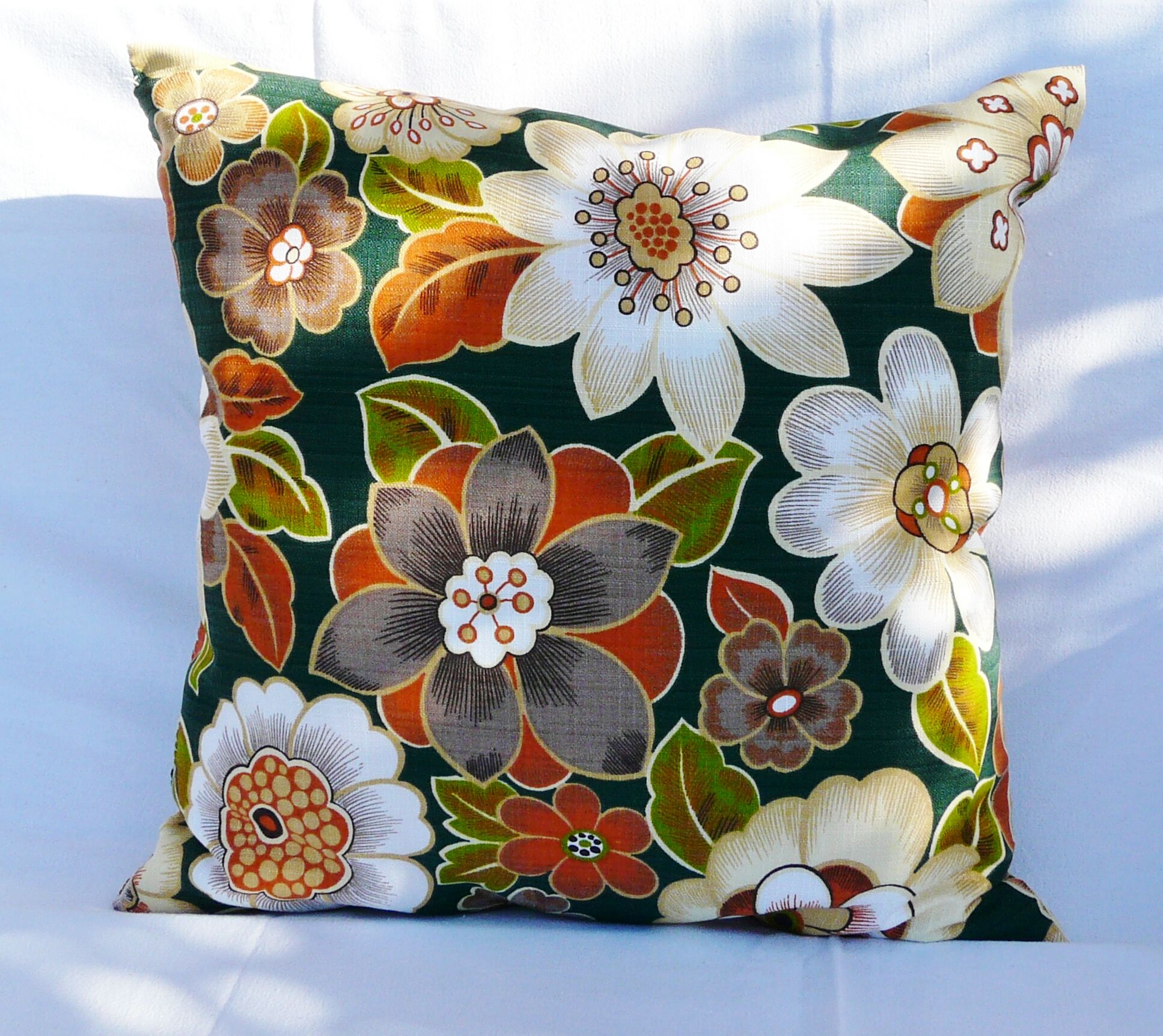 Pair of flowery vintage cushions
