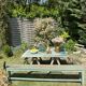 Old solid wood farmhouse bench