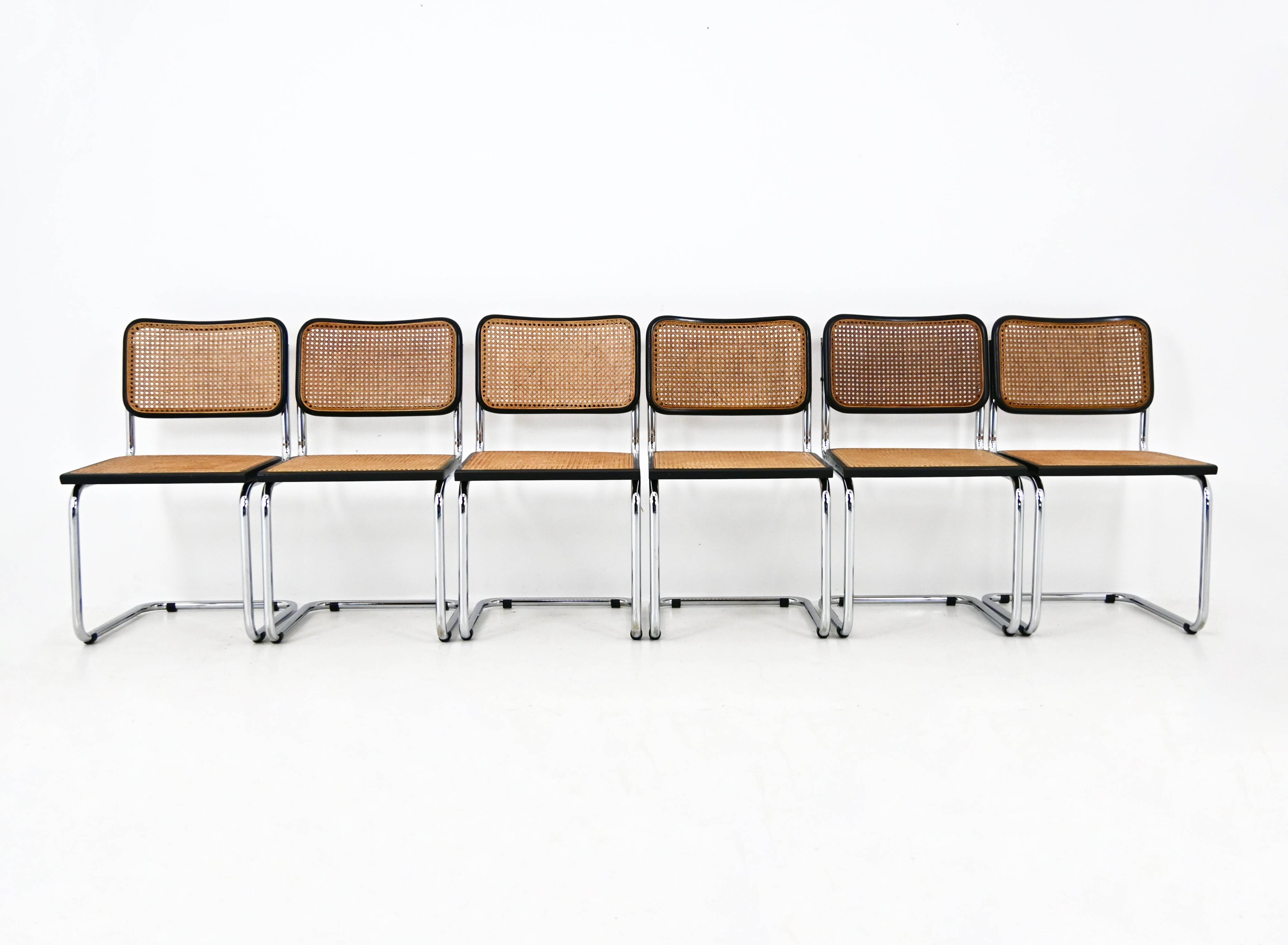 Set of 6 dining chairs, model B32 by Marcel Breuer