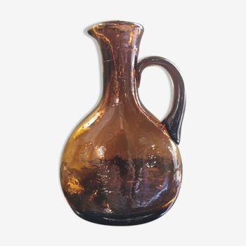 Vintage pitcher amber glass