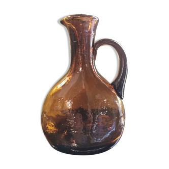 Vintage pitcher amber glass