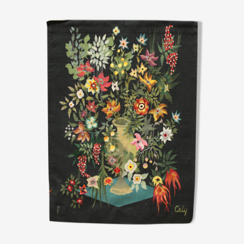 Aubusson tapestry with floral decoration Carton de Caly