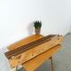 Wall coat rack with black steel and dark wood vintage