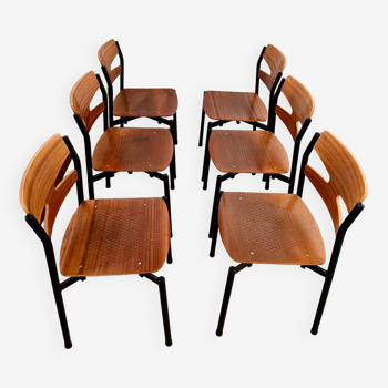 Lot 6 old Scandinavian design chairs Randers Möbelfabrik Denmark year 80