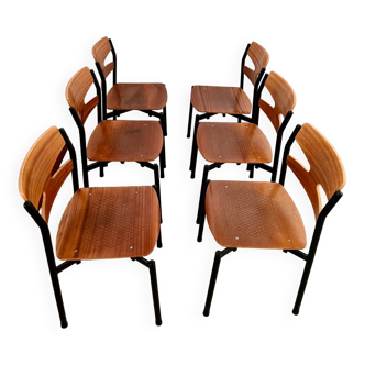 Lot 6 old Scandinavian design chairs Randers Möbelfabrik Denmark year 80