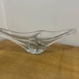 Large crystal bowl signed Daum Croix de Lorraine France.