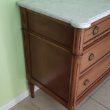 Louis XVI style chest of drawers in solid fruit wood.