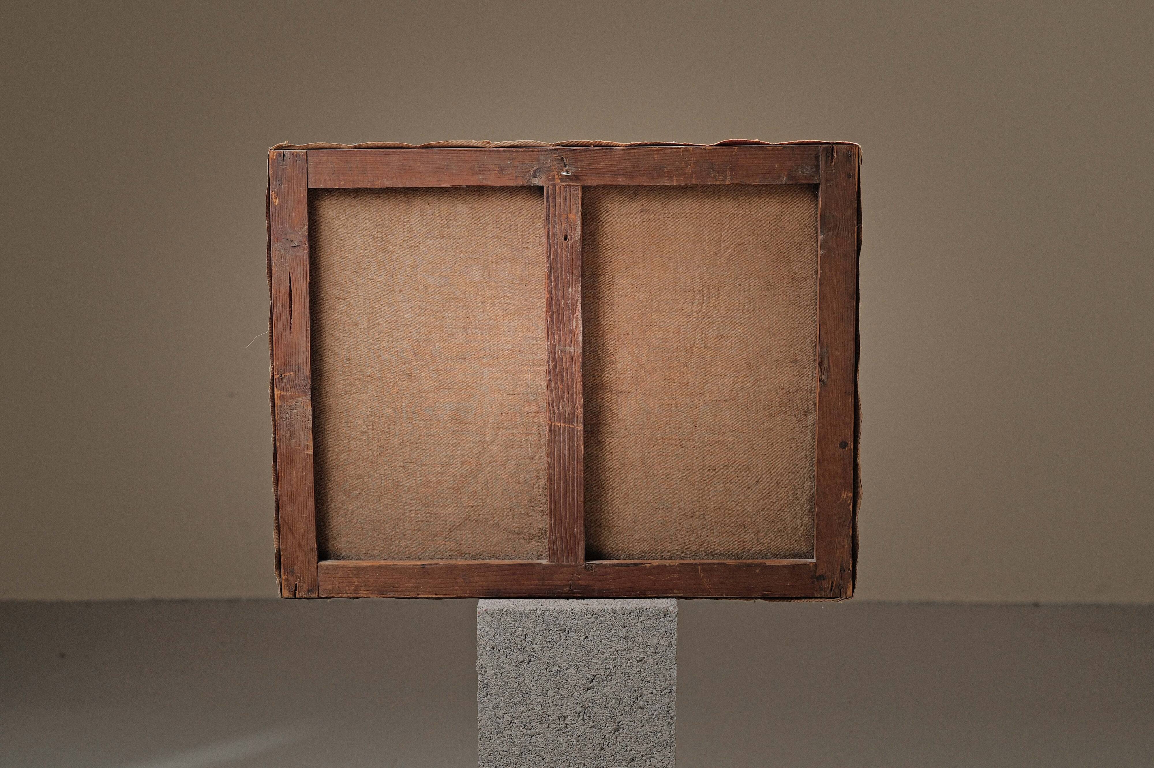 Children playing in the snow, oil on canvas, signed, circa 1900