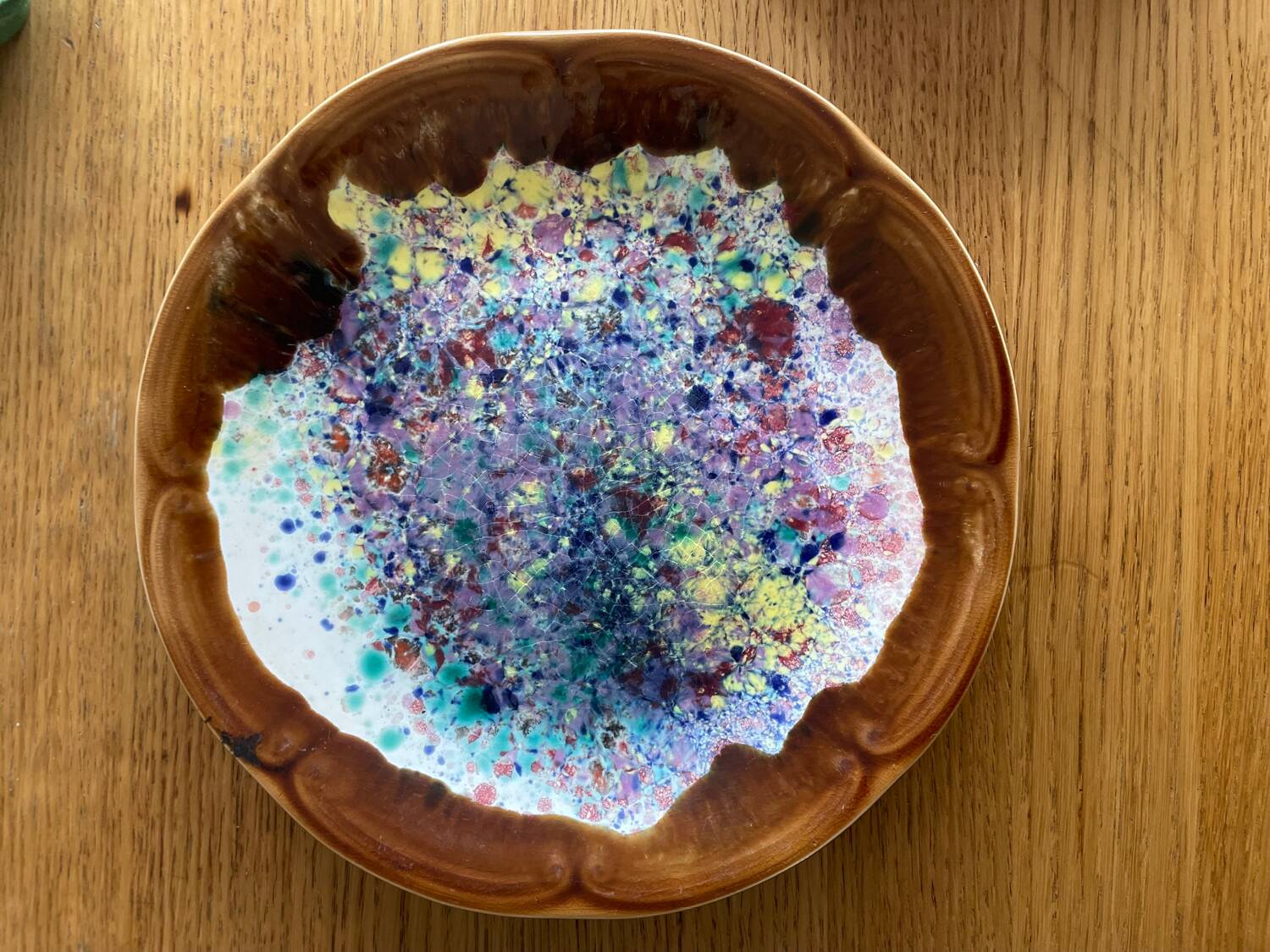 Set of 6 Morvan-signed glazed stoneware dinner plates – ceramics