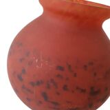 Ball Vase Orange Glass Paste Art Deco Glassware Belle Étoile ?? Unsigned