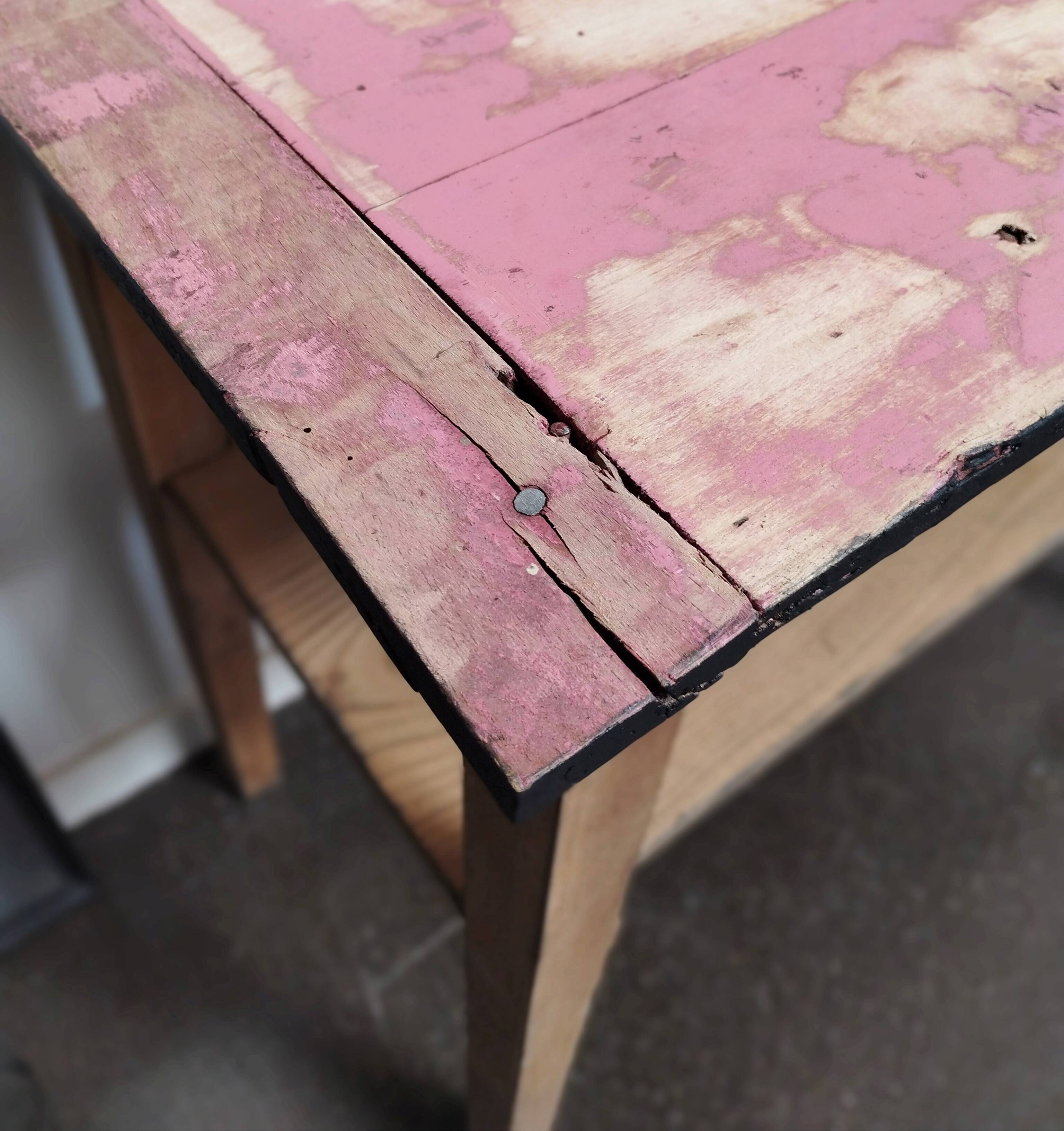 Table d'atelier, console vintage