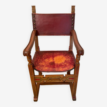 Red leather armchair