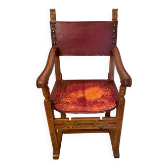 Red leather armchair