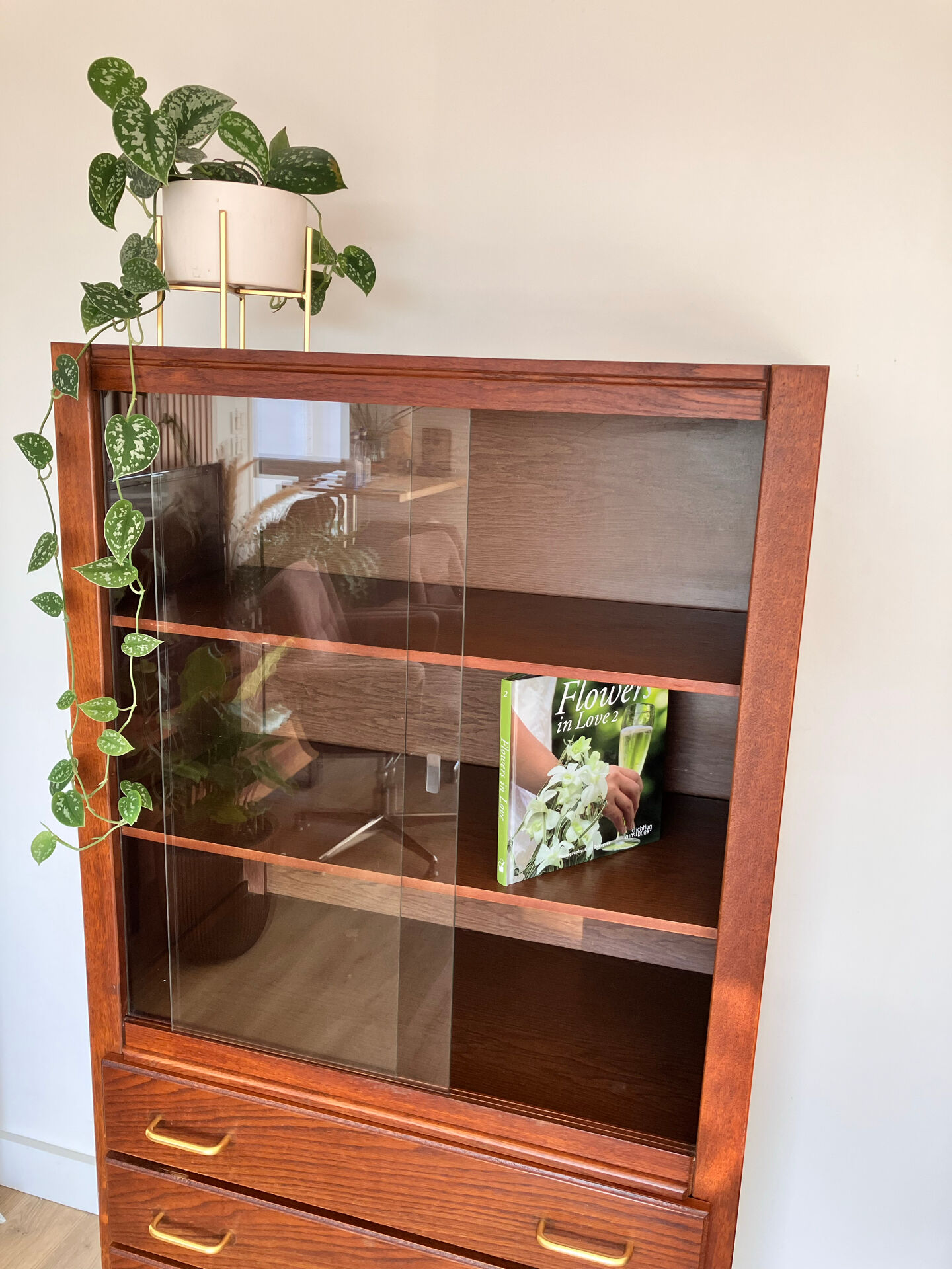 1970s wooden library buffet