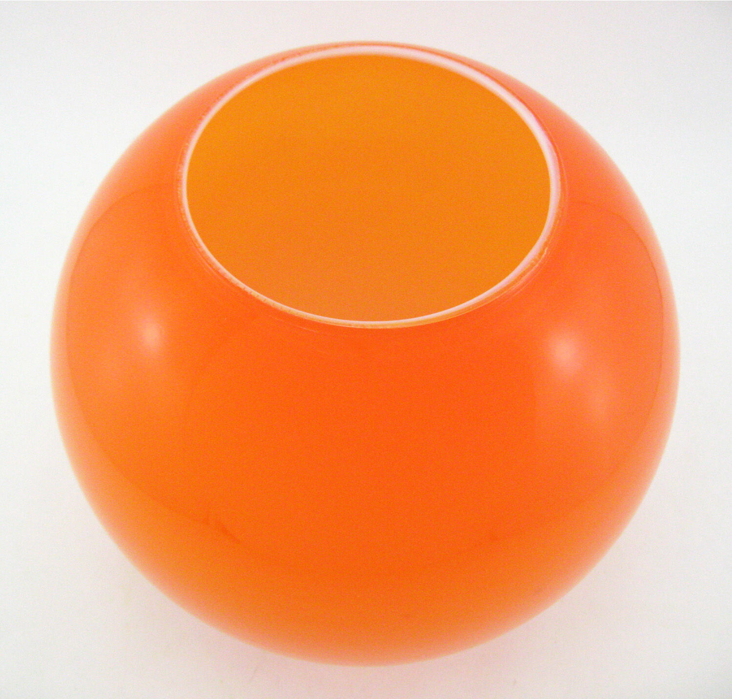 Orange opalin glass globe suspension - vintage 70s
