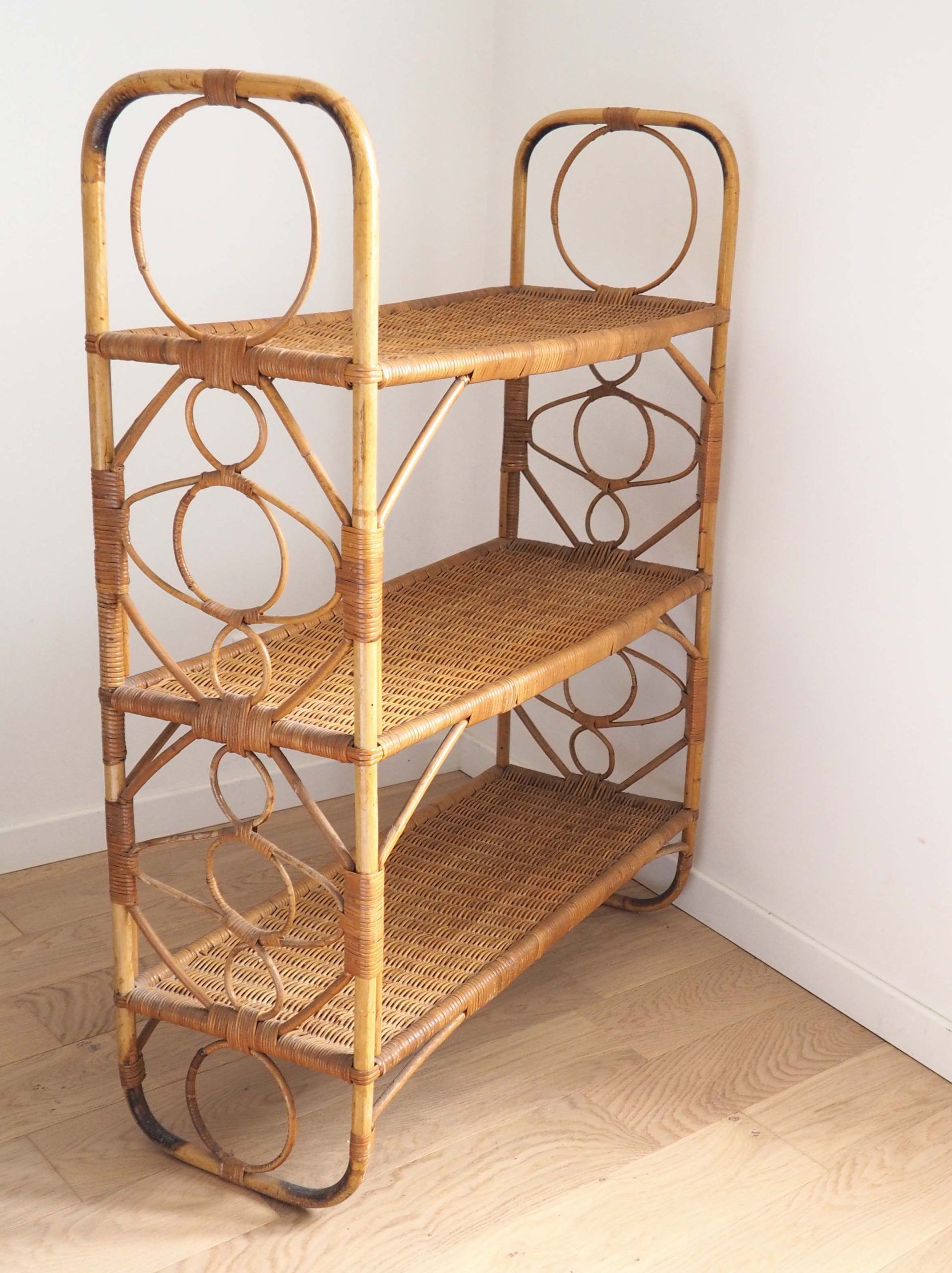 Rattan bookcase