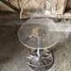 Pair Stool Foot Bar Tulip Metal Chrome + Seat Plexi Transparent Vintage