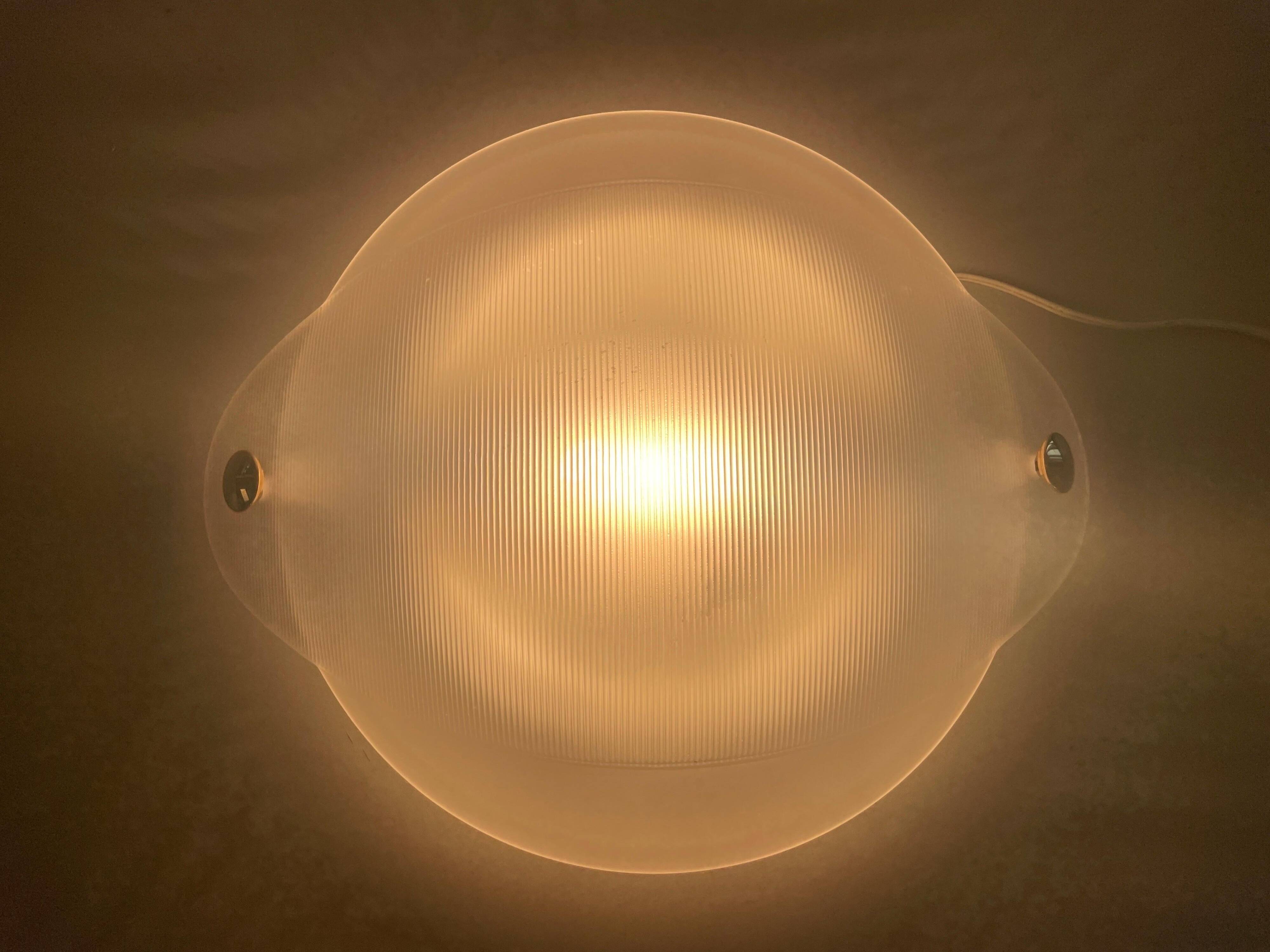 Glass ceiling light in the shape of a turtle shell, 1970s, Germany