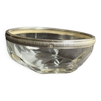 Baccarat Harcourt cream bowl – Cut crystal and silver – Head of Minerva hallmark