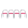 Ensemble de quatre chaises de salle à manger italiennes des années 50 en chrome et velours rose.