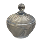 Bonbonnière, sucrier vintage en verre bleu azur – Vallérysthal