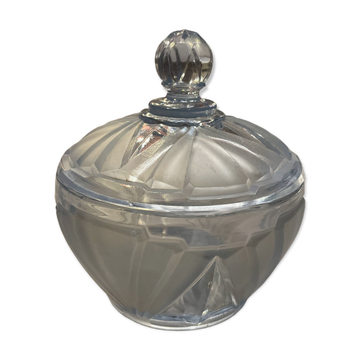 Vintage blue azure glass bonbonnière / sugar bowl – Vallérysthal (Condition