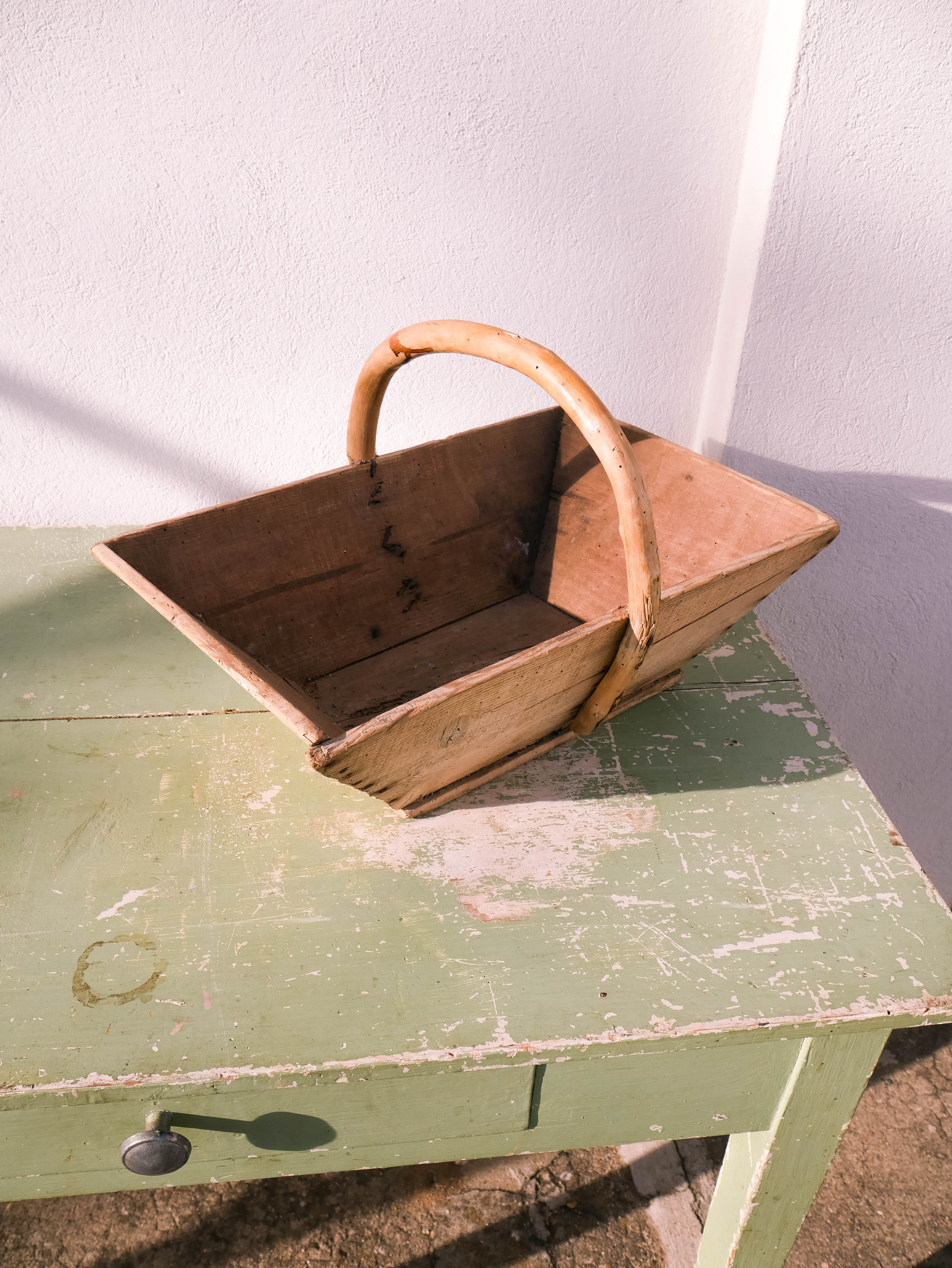 Vintage wooden basket