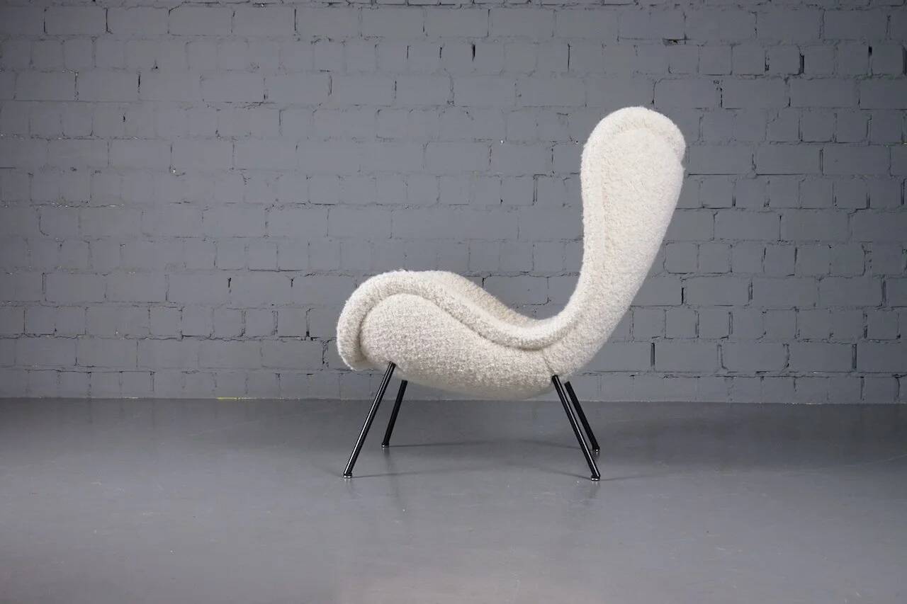Madame lounge chair in bouclé by Fritz Neth for Correcta
