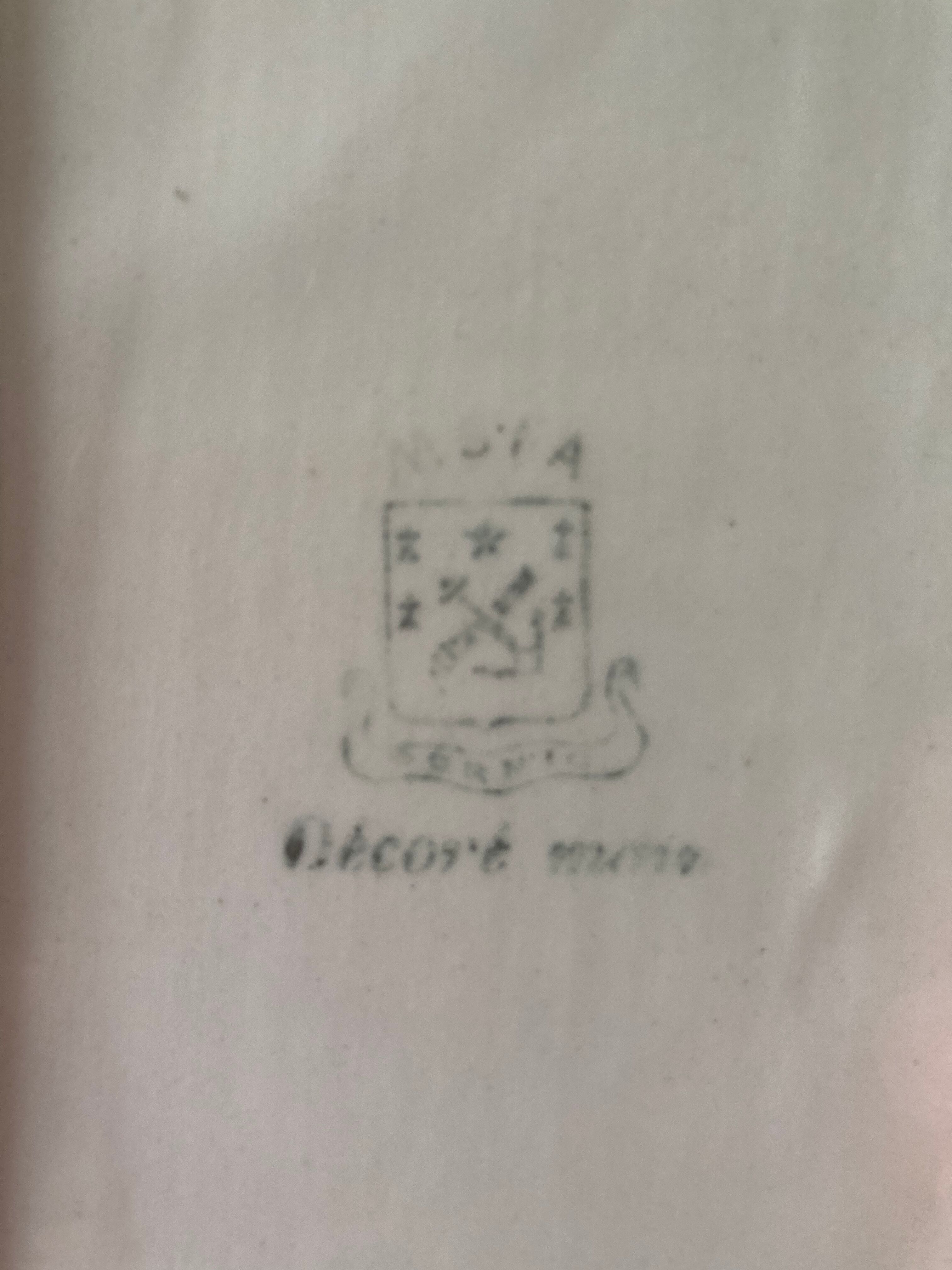 Duo of vintage fruit and vegetable cups stamped in vintage glazed ceramic